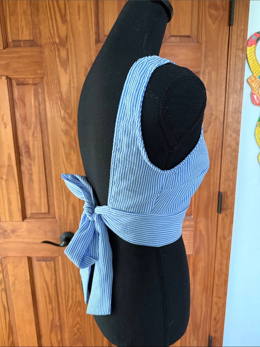 Women's Light Blue Ribbed Crop Tank Top - French Riviera Boutique Shop